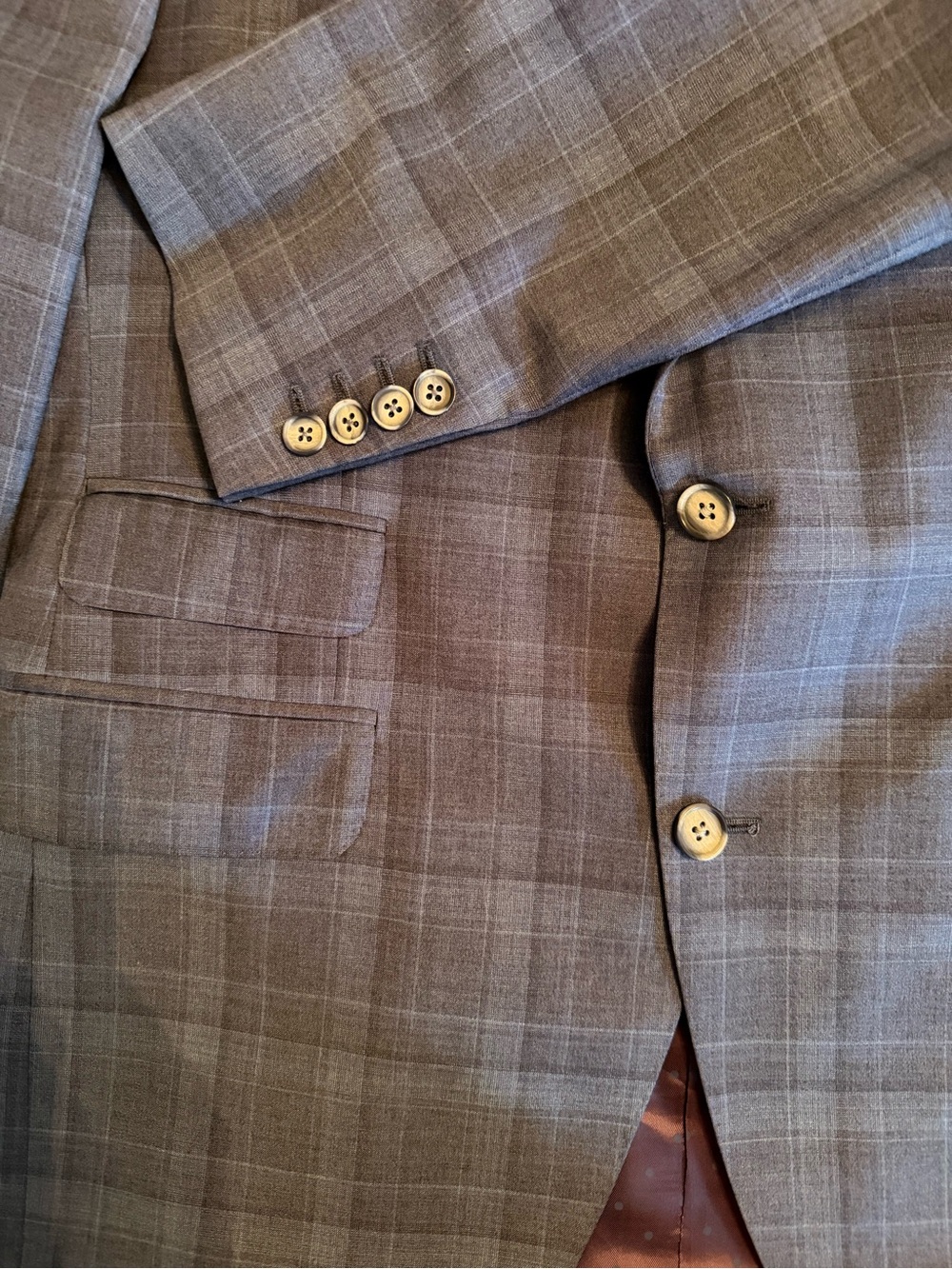 Coppley Reda Super 110’s Custom 3 Piece Plaid Wool Suit ~40R - Picture 3 of 12